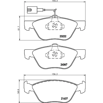 Kuva HELLA 8DB 355 011 211 Jarrupalat kulumisvaroitinkoskettimella FIAT: Punto II Hatchback, BRAVO 1