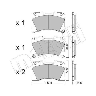 Kuva METELLI 22 1288 0 Jarrupalat akustisella kulumavaroittimella TOYOTA: Yaris IV