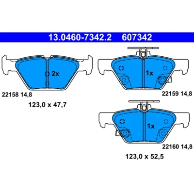 Kuva ATE 13.0460 7342.2 Jarrupalat akustisella kulumavaroittimella SUBARU: Outback V, Impreza V Hatchback, Levorg I