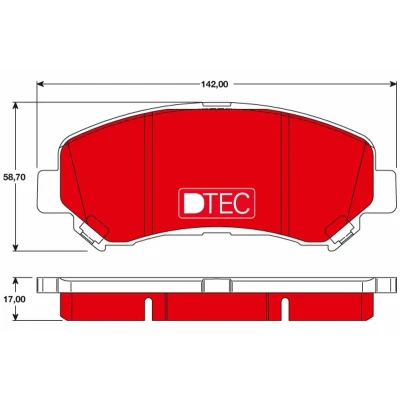 Kuva TRW DTEC COTEC GDB3467DTE Jarrupalat Ei kulumisenilmaisimelle NISSAN: Qashqai / Qashqai+2 I, X Trail, I Van