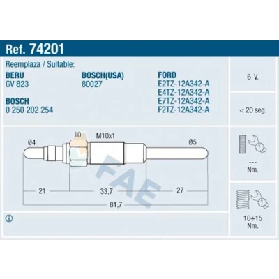 Kuva Hehkutulppa FORD USA F 350 OE 1807917C2, 5613939, 5614220