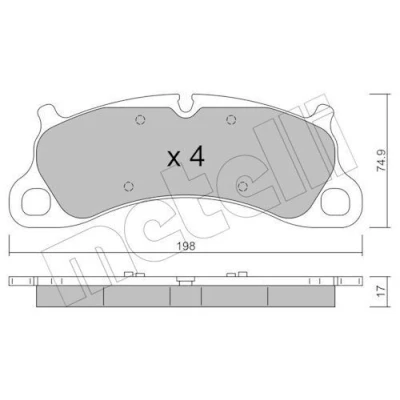Kuva METELLI 22 1255 0 Jarrupalat Kulumisenilmaisemelle