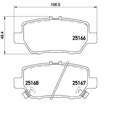 Kuva BREMBO P 28 078 Jarrupalat akustisella kulumavaroittimella Ilman tarvikkeita