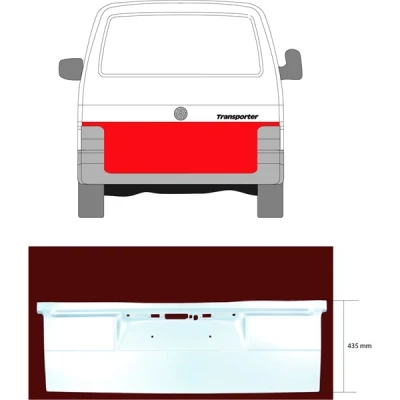 Kuva Tavaratilan/takaluukun kansi VW TRANSPORTER Buss IV, Skåp IV OE