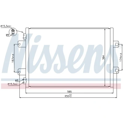 Kuva NISSENS 940077 Ilmastoinnin Lauhdutin ilman vedenerotinta Alumiini 585 R 134a