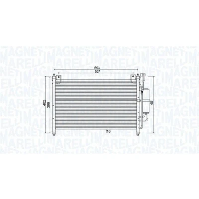 Kuva MAGNETI MARELLI 350203989000 Ilmastoinnin Lauhdutin Vedenerottimella 593x402x16 402 593 16