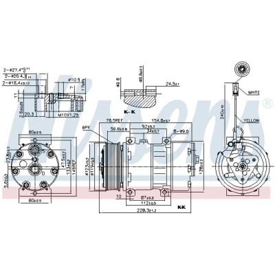 Kuva NISSENS 89473 Ilmastoinnin Kompressori SD7H15 24 PAG 46 R 134a