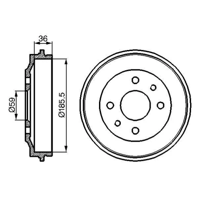 Kuva BOSCH 0 986 477 055 Jarrurumpu 219 Taka akseli FIAT: Uno Hatchback, 127 Hatchback