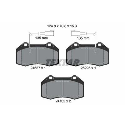 Kuva TEXTAR 2468701 Jarrupalat kulumisvaroitinkoskettimella FIAT: 500 Hatchback, ABARTH: / 595 695 500C 595C 695C Cabriolet