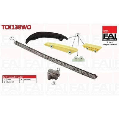 Kuva FAI AutoParts TCK138WO Jakoketjusarja ilman tiivisteitä, hammaspyöriä Yksinkertainen, Niittiketju FORD: Transit Mk6 Bussi, Van