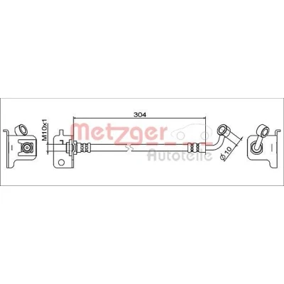 Kuva METZGER 4111567 Jarruletku Etuakseli, vasen 304