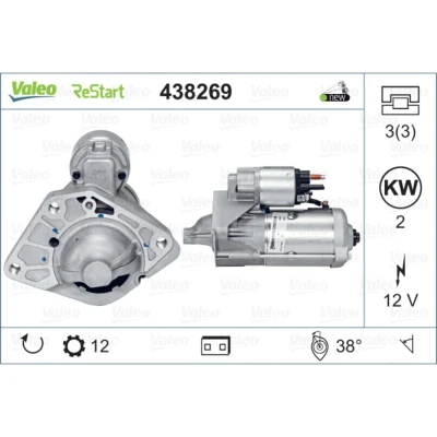Kuva VALEO 438269 Starttimoottori 12 2 NEW STOP&amp;START ORIGINAL PART NISSAN: Qashqai / Qashqai+2 I, RENAULT: MEGANE 3 Grandtour, 3, GRAND SCENIC