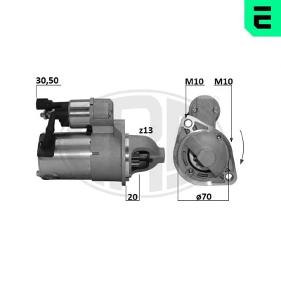 Kuva ERA 221051A Starttimoottori 12V 1,2kW 13 30,50 70mm