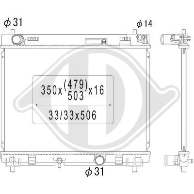Kuva DIEDERICHS DCM3270 Jäähdytin 350 480 16 Climate TOYOTA: Yaris II Hatchback