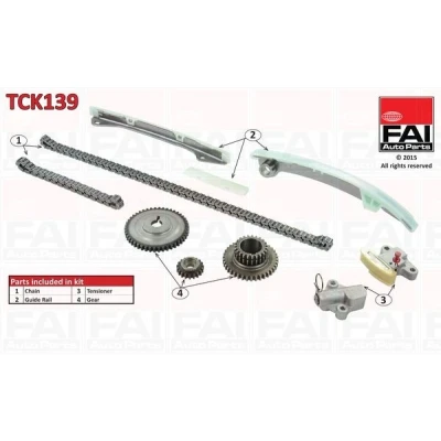 Kuva FAI AutoParts TCK139 Jakoketjusarja ilman tiivisteitä, Hammaspyörillä Yksinkertainen, Ketju hiljainen RENAULT: MEGANE 3 Grandtour, LAGUNA Grandtour