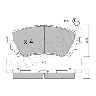 Kuva METELLI 22 0994 0 Jarrupalat akustisella kulumavaroittimella MAZDA: 6 Farmari, Sedan