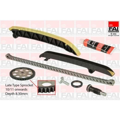 Kuva FAI AutoParts TCK208L Jakoketjusarja Tiivisteillä, Hammaspyörillä Yksinkertainen, Ketju hiljainen SKODA: Octavia II Hatchback, 2 Combi