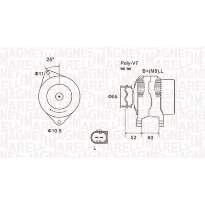 Kuva MAGNETI MARELLI 063731837010 Laturi 14V 140A FIAT: Ducato III Van, II Bussi
