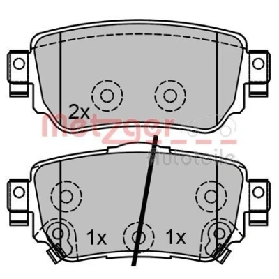 Kuva METZGER 1170802 Jarrupalat Taka akseli akustisella kulumavaroittimella NISSAN: Qashqai 2