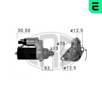 Kuva ERA 220674A Starttimoottori 12 1,1 13 VOLKSWAGEN: Golf 6, Passat B6 Sedan, Variant, SEAT: Altea, Leon II Hatchback, AUDI: A3 Sportback