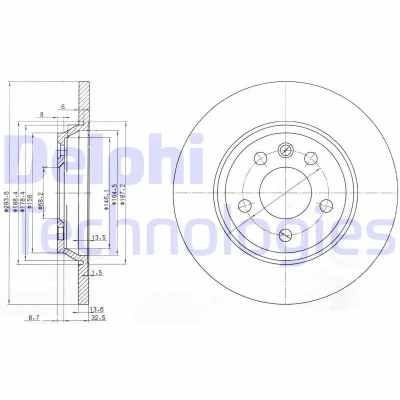 Kuva DELPHI BG3518 Jarrulevyt 294 14 5 täysi rasvattu käsittelemätön ilman pyöränlaakeria, ABS sensorirengasta VOLKSWAGEN: Transporter 4