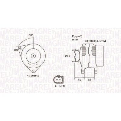 Kuva MAGNETI MARELLI 063731746010 Laturi 14V 140A AUDI: A4 B6 Avant, A6 C5 Sedan, B7 VOLKSWAGEN: Passat B5 GP Variant, Sedan