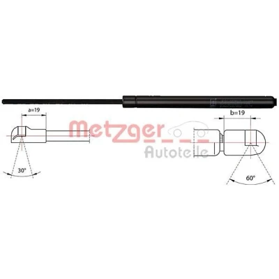 Kuva METZGER 2110449 Takaluukun Kaasujousi 335 507 PEUGEOT: 207 Hatchback