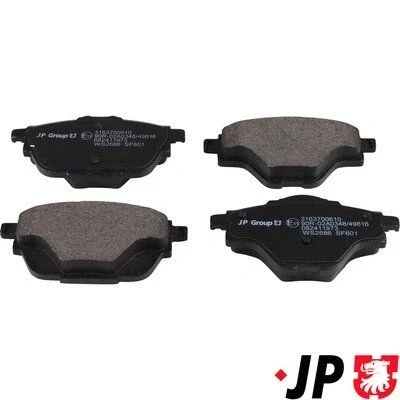Kuva JP GROUP 3163700610 Jarrupalat Taka akseli Ilman kulumisenilmaisinta PEUGEOT: 5008 II, 3008 II SUV, 308 SW 2, CITROËN: C4 Grand Picasso 2