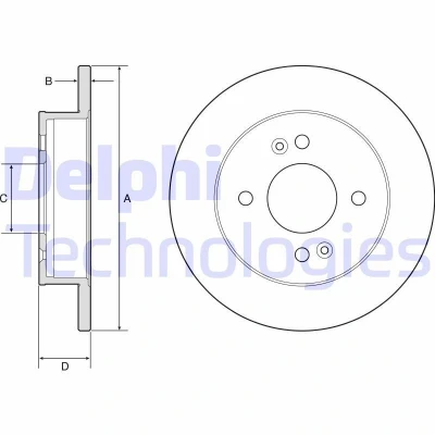 Kuva DELPHI BG4917C Jarrulevyt 234 10 4 täysi pinnoitettu käsittelemätön ilman pyöränlaakeria, ABS sensorirengasta HYUNDAI: i10 II Hatchback