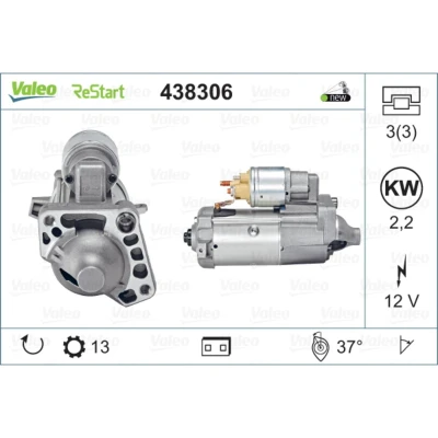 Kuva VALEO NEW STOP&amp;START ORIGINAL PART 438306 Starttimoottori 12 2,2 13 VOLVO: V70 3, V90 II Farmari, S80