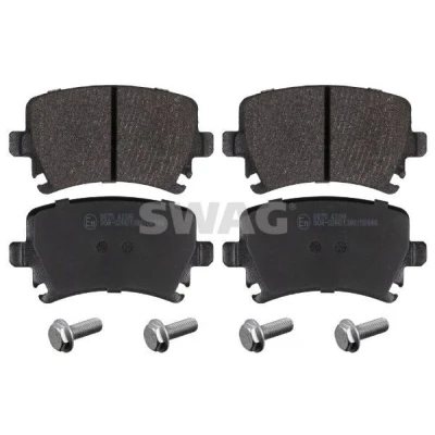Kuva SWAG 30 91 6540 Jarrupalat Taka akseli Ilman kulumisenilmaisinta, Kulumisenilmaisemelle Ruuvisarjalla SKODA: Octavia 3 Combi, 2 Combi