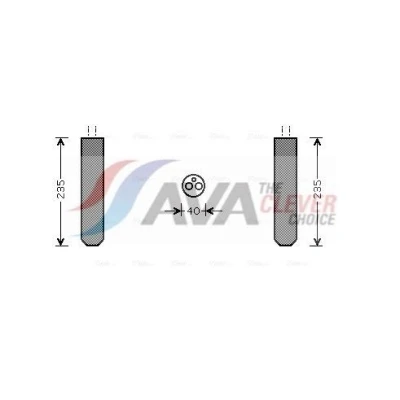 Kuva PRASCO TOD017 Ilmastoinnin Kuivain Alumiini NISSAN: Primera Hatchback, Sedan, MICRA 3, MAZDA: 5, MITSUBISHI: Lancer 7 Limousine