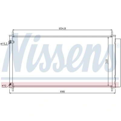 Kuva NISSENS 940036 Ilmastoinnin Lauhdutin Vedenerottimella Alumiini 698 R 134a TOYOTA: Auris Hatchback, Corolla X Sedan