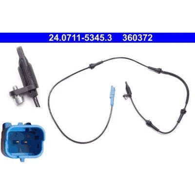 Kuva ATE 24.0711 5345.3 ABS Anturi 1259 PEUGEOT: 407 SW, Sedan, 508 I CITROËN: C6 C5 III Farmari, 3