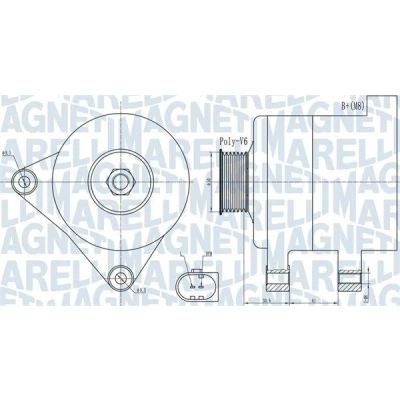 Kuva Laturi 14V 140A Magneti marelli 063731985010 audi, seat, skoda, vw OE 03C903023A, 03C903023AX, 03C903023C