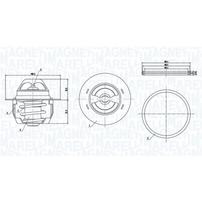 Kuva MAGNETI MARELLI 352317005140 Termostaatti 89 RENAULT: CLIO 2, MEGANE 2 Kombi, TRAFIC Bus, NISSAN: Primastar Van, DACIA: Duster SUV
