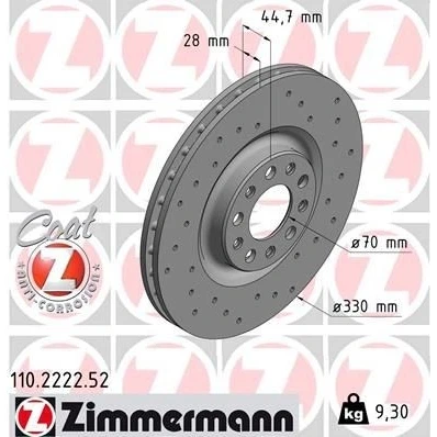 Kuva ZIMMERMANN SPORT COAT Z 110.2222.52 Jarrulevyt 330 28 10/5 5 110 tuuletettu sisältä, reijitetty pinnoitettu ALFA ROMEO: Giulia Sedan