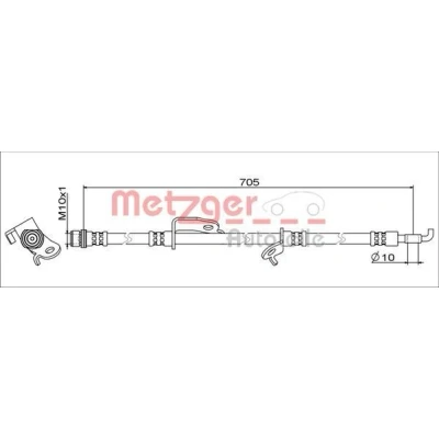 Kuva METZGER 4111012 Jarruletku Etuakseli, oikea 705