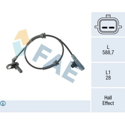 Kuva FAE 78505 ABS anturi Kaapelilla Hall 2 589 NISSAN: Note II Hatchback