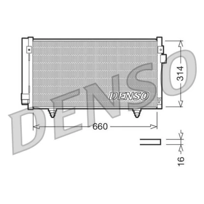 Kuva DENSO DCN36003 Ilmastoinnin Lauhdutin Vedenerottimella 660x314x16 R 134a 660 SUBARU: Forester III, XV I