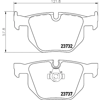 Kuva HELLA 8DB 355 010 471 Jarrupalat Kulumisenilmaisemelle BMW: 5 Sedan, Touring, 6 Coupe