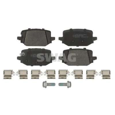Kuva SWAG 33 10 9318 Jarrupalat Taka akseli akustisella kulumavaroittimella Kiinnitysmateriaalilla NISSAN: Qashqai III