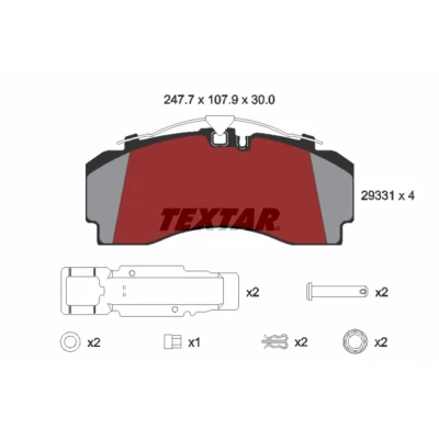 Kuva TEXTAR 2933101 Jarrupalat Kulumisenilmaisemelle Tarvikkeilla SCANIA: P,G,R,T series