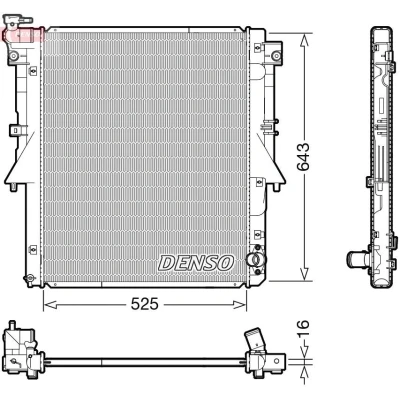 Kuva DENSO DRM45054 Jäähdytin 525 669 16