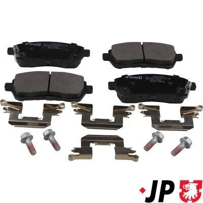 Kuva JP GROUP 3863604610 Jarrupalat Etuakseli akustisella kulumavaroittimella SUZUKI: SWIFT 5, 4, MAZDA: 2 Hatchback