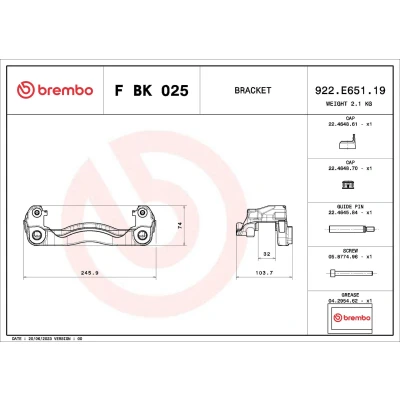 Kuva Jarrusatulasarja BREMBO F BK 025