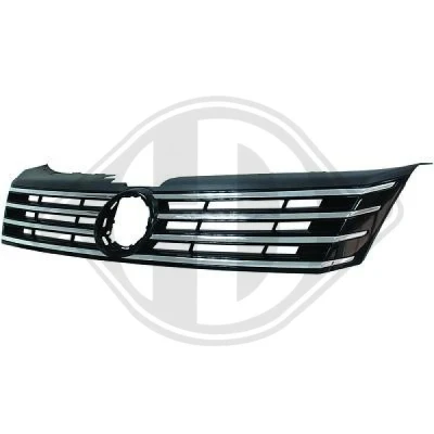 Kuva DIEDERICHS Priority Parts 2248040 Etusäleikkö Musta kromattu raita VOLKSWAGEN: Passat B7 Sedan