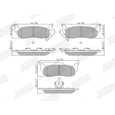 Kuva JURID 573319J Jarrupalat akustisella kulumavaroittimella JEEP: GRAND CHEROKEE 2, 3, Commander