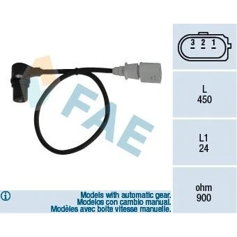 Kuva EPS 1.953.205 Kampiakselin Asentotunnistin Made in Italy OE Equivalent AUDI: A4 B6 Avant, B7 Sedan, VOLKSWAGEN: Golf 5