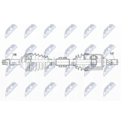Kuva Vetoakseli NISSAN QASHQAI / +2 I (j10, Nj10, Jj10e), Etuakseli, vasen OE 39101JD22C, 39101JG32C, 39101JZ42C
